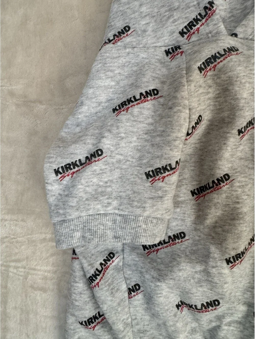 Kirkland Signature Dog Hoodie Gray Logo Print Costco Brand Pet Hoodie Size L